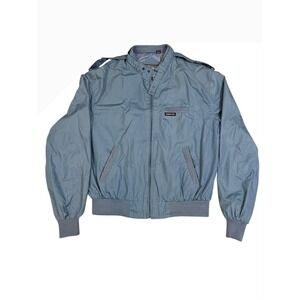 Members Only Vintage‎ Bomber Jacket Light Blue Mens Classic Zip Up Windbreaker